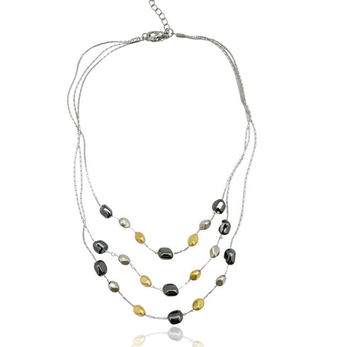 ELEANORY  MULTI NECKLACE|שרשרת בציפוי זהב כסף ושחור