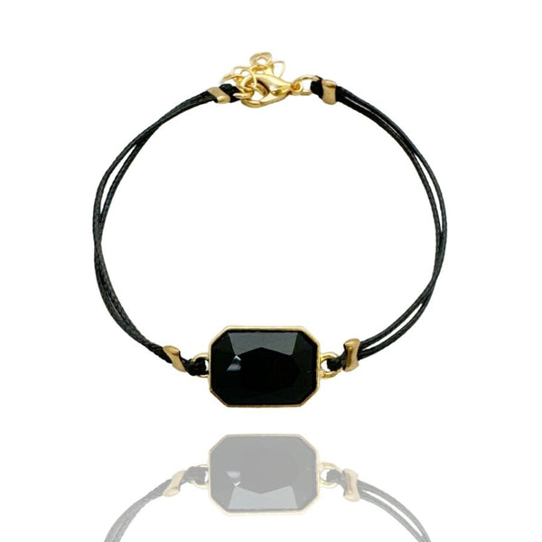 CUBIC G BLACK BRACELET |  צמיד בציפוי זהב