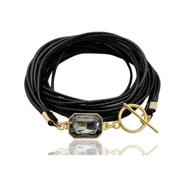 DONIC BLACK BRACELET |צמיד בציפוי זהב