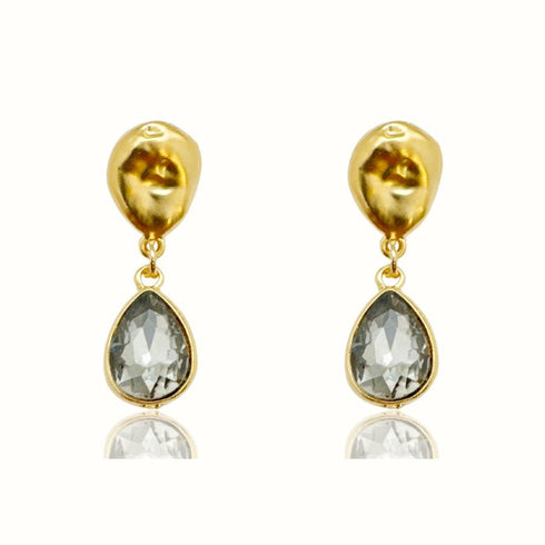 ERINA GREY EARRINGS| שרשרת פנינים בציפוי זהב