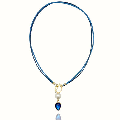 DEL TER NECKLACE| שרשרת בציפוי זהב ופנינה